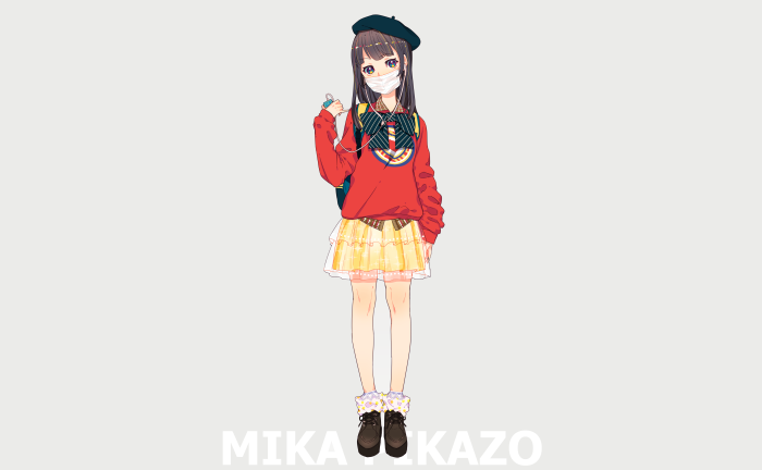 Girl wearing mask and beret
