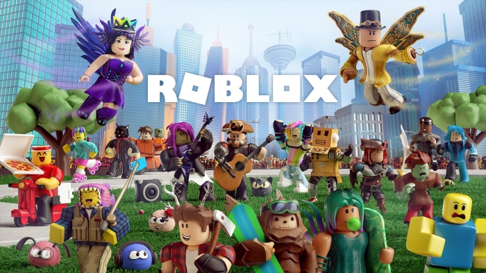 Roblox characters in a city