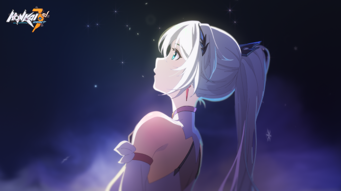 Kiana Kaslana from Honkai Impact 3rd looking at stars