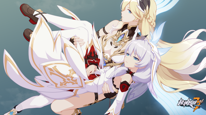 Kiana Kaslana and Elysia from Honkai Impact 3rd