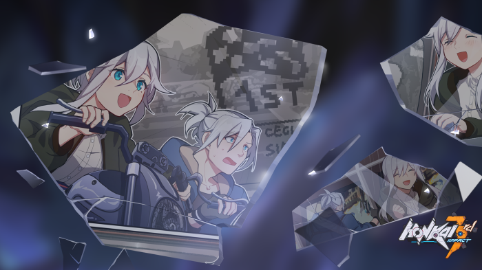 Kiana and Mei from Honkai Impact 3rd on a motorcycle