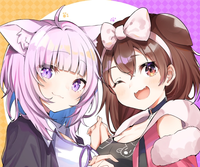 Inugami Korone and Nekomata Okayu from Hololive