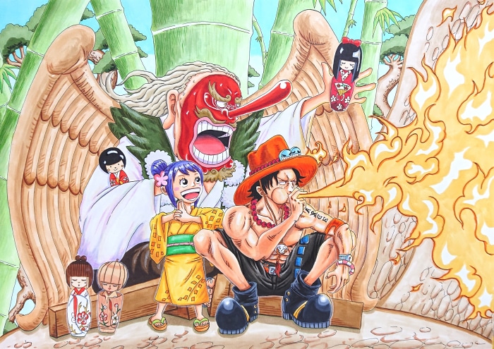 One Piece 4K: Portgas D. Ace, O-Tama, and Tenguyama Hitetsu