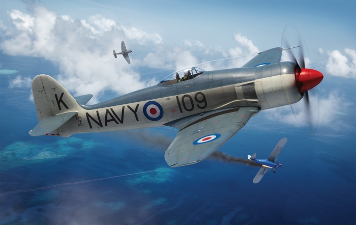 Hawker Sea Fury aircraft in flight