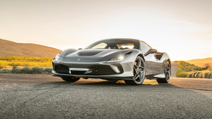 Silver Ferrari F8 Tributo Supercar
