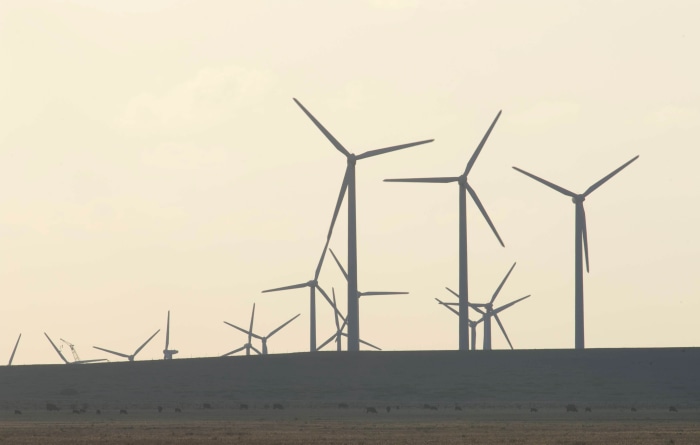 Wind Turbines on a Hillside