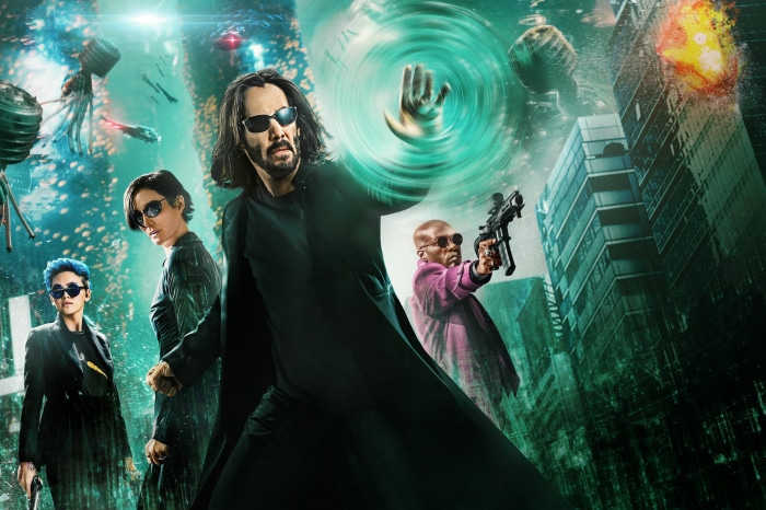 The Matrix Resurrections Neo, Trinity, Morpheus, Bugs