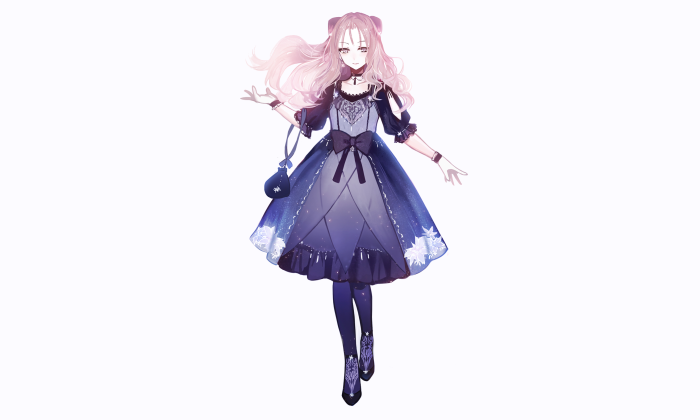 Anime girl in a blue dress
