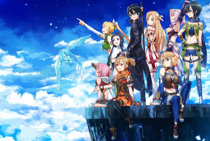Sword Art Online characters with a dragon