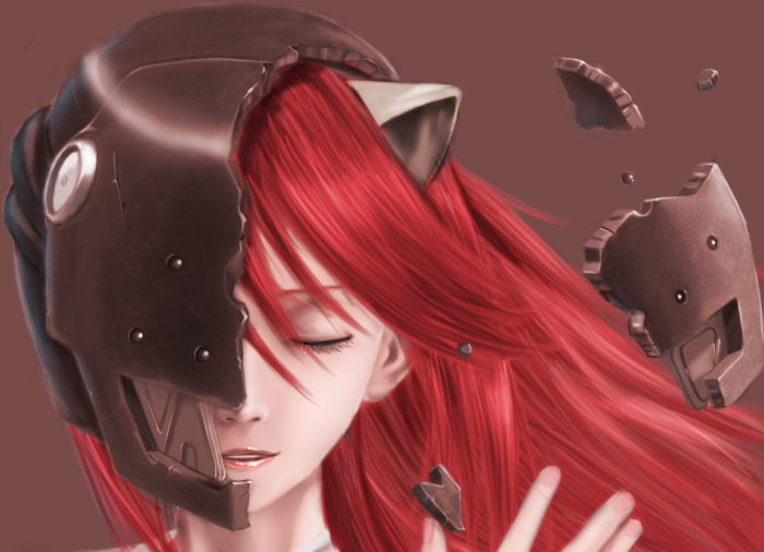 Lucy from Elfen Lied with broken mask
