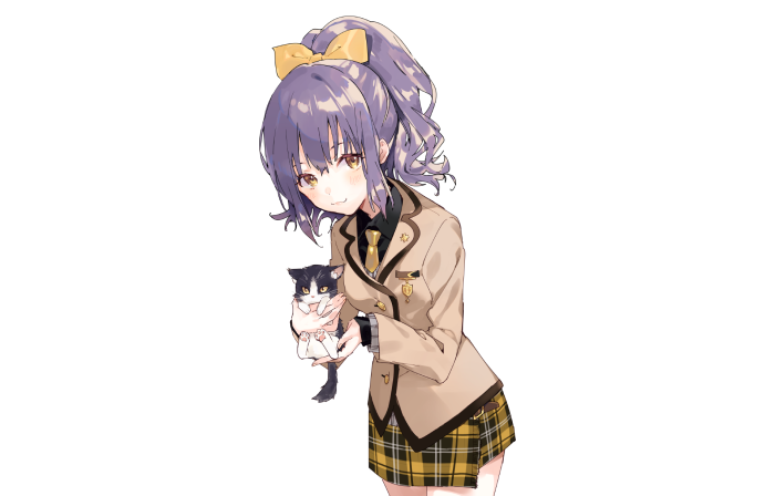 Girl holding a cat