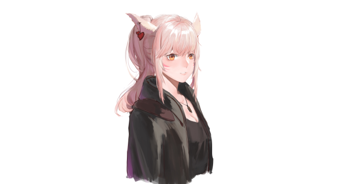 Anime girl with cat ears and pink hair