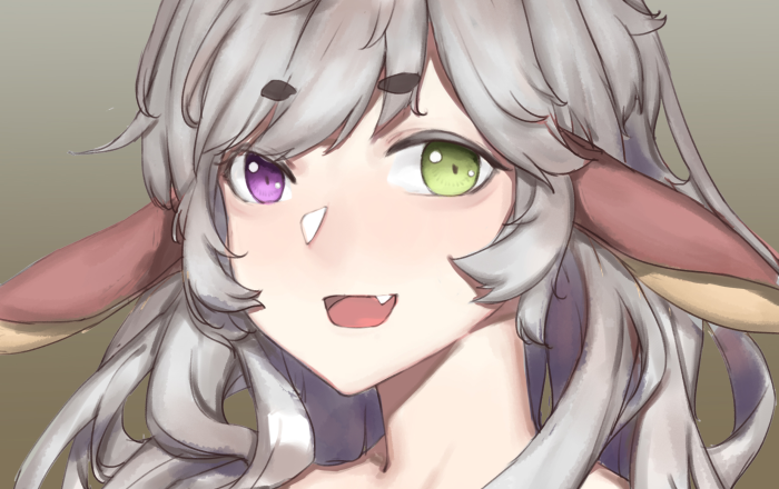 Anime girl with heterochromia and animal ears