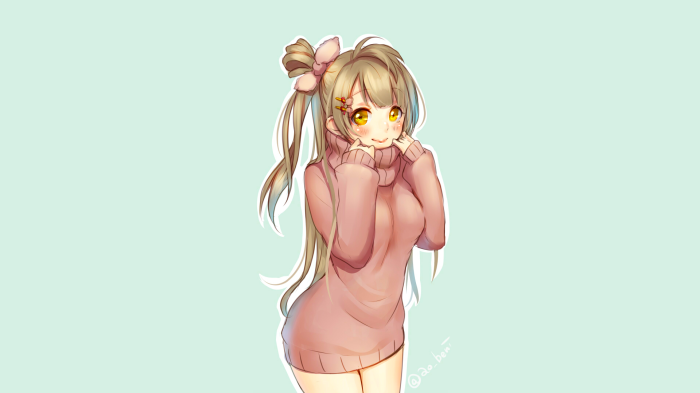Kotori Minami from Love Live! wearing a pink sweater