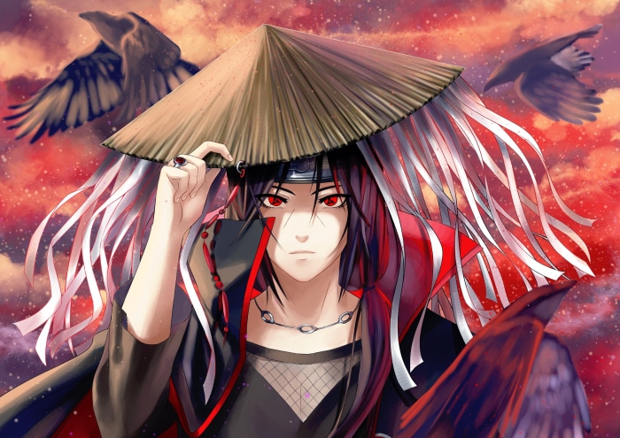 Itachi Uchiha from Naruto with Mangekyō Sharingan