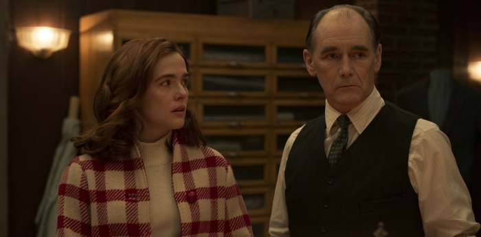 Zoey Deutch and Mark Rylance in The Outfit