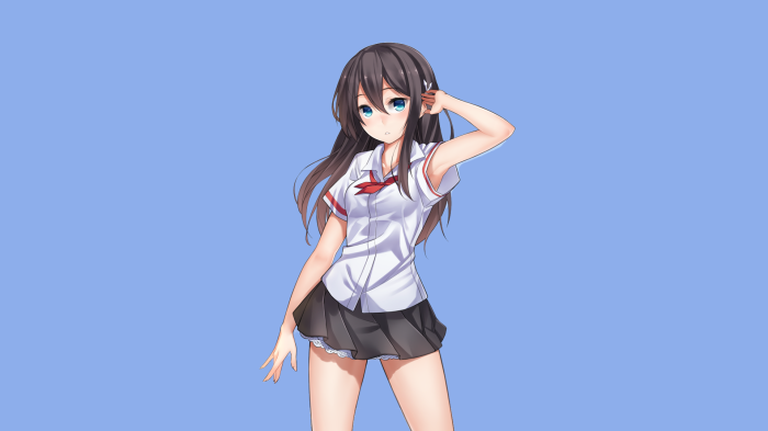 Anime girl in school uniform