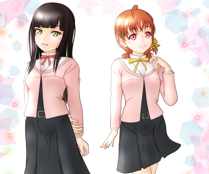 Dia Kurosawa and Chika Takami from Love Live! Sunshine!!
