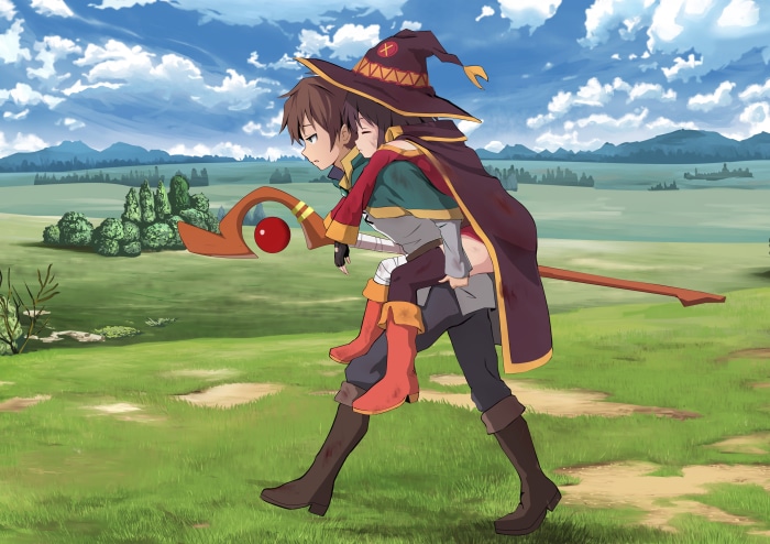 Kazuma Satou Carrying Megumin from KonoSuba