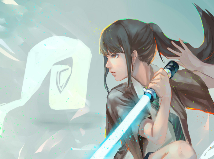 Girl with glowing sword
