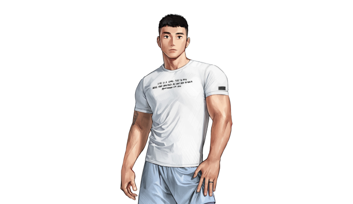Young man in t-shirt and shorts