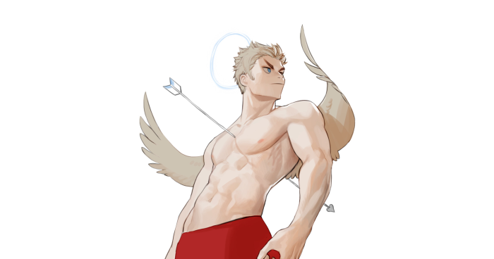 Cupid with wings and arrow