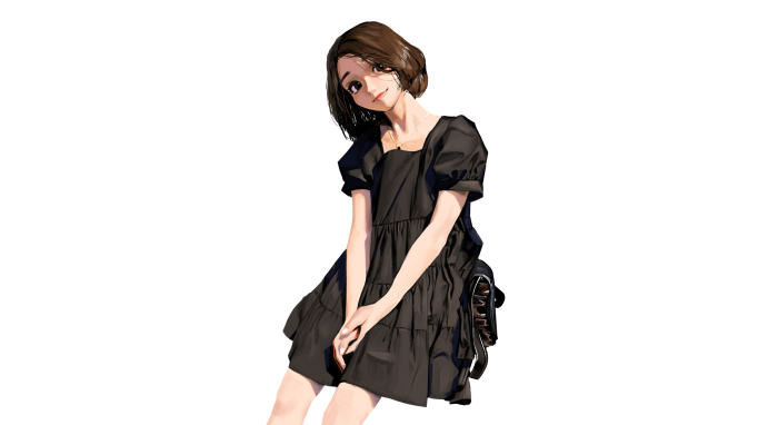 Girl in black dress