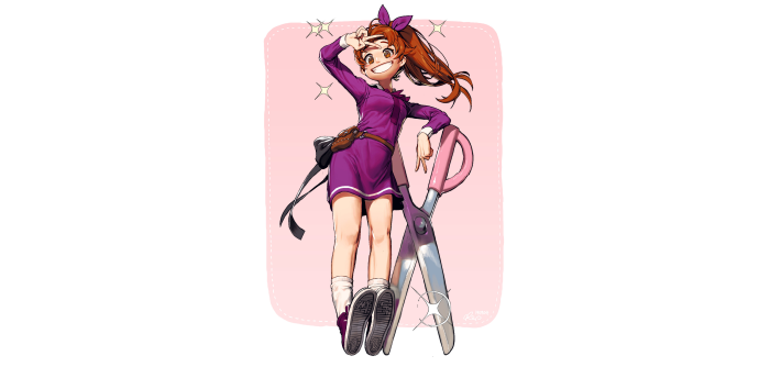 Girl with large scissors