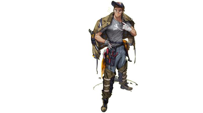 Young man with tools and jacket