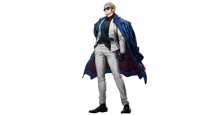 Man in suit with blue coat 4K