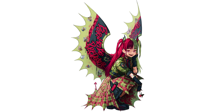 Girl with large weapon