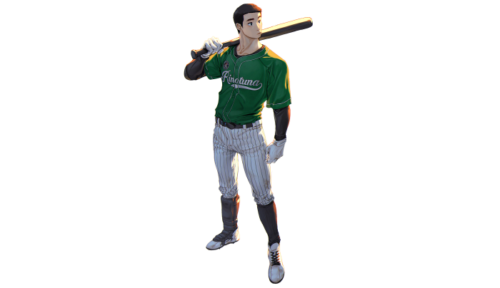 Baseball player with bat, 4K