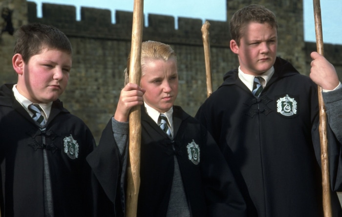 Vincent Crabbe, Gregory Goyle, and Draco Malfoy from Harry Potter