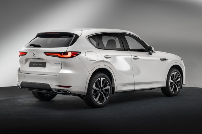 White Mazda CX-60 SUV rear view