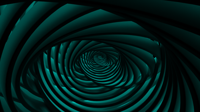 Abstract Teal Swirling Tunnel