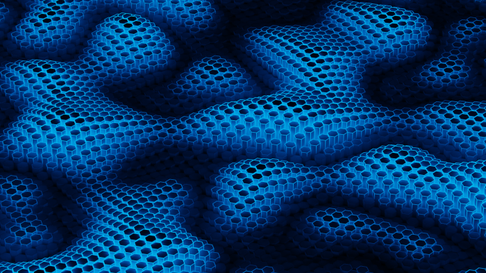 Abstract blue hexagonal 3D pattern