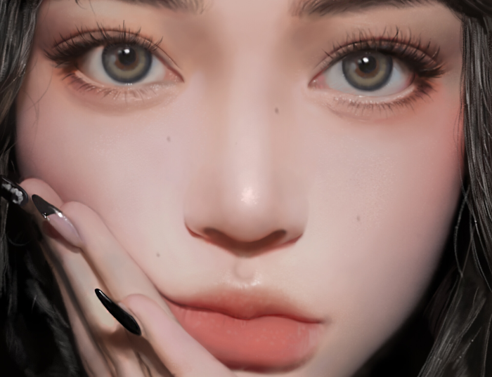 Close-up of a young woman's face