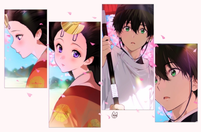 Eru Chitanda and Hōtarō Oreki from Hyouka