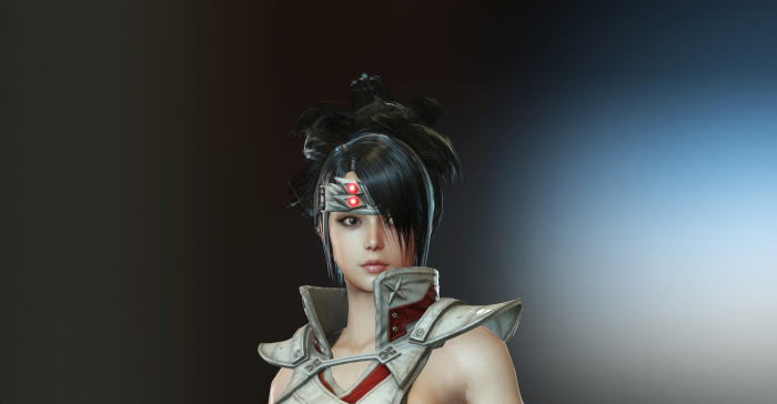 Woman with cybernetic headband