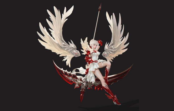 Fantasy Angel with Wings and Scythe
