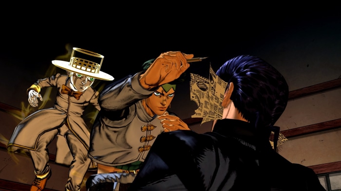Rohan Kishibe and Okuyasu Nijimura from JoJo's Bizarre Adventure
