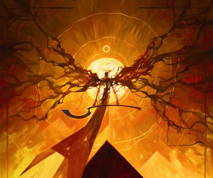 Elden Ring character with wings and scythe