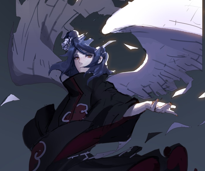 Konan from Naruto with paper wings