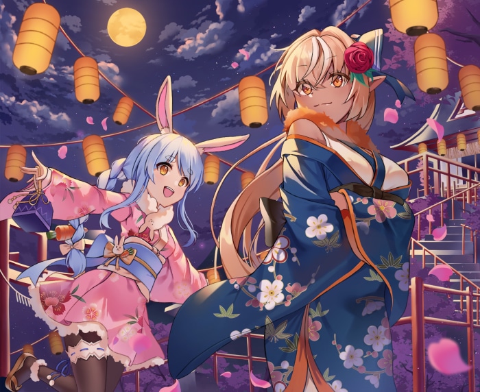 Usada Pekora and Shiranui Flare from Hololive