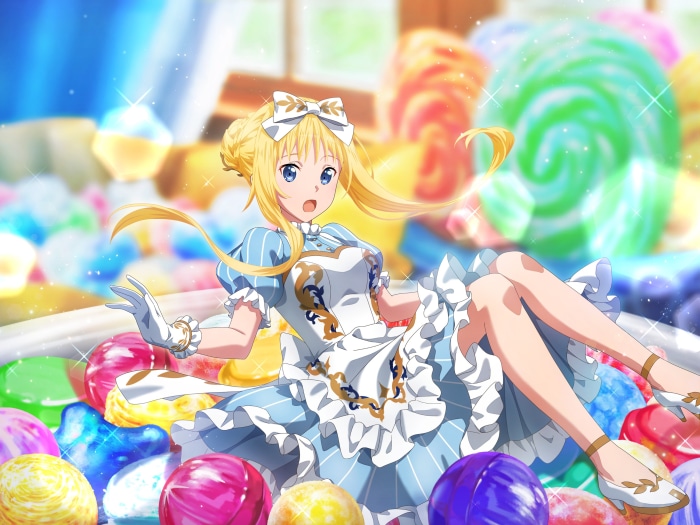 Alice Zuberg from Sword Art Online in a candy land