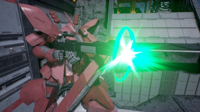 Gundam Evolution Sazabi firing beam rifle