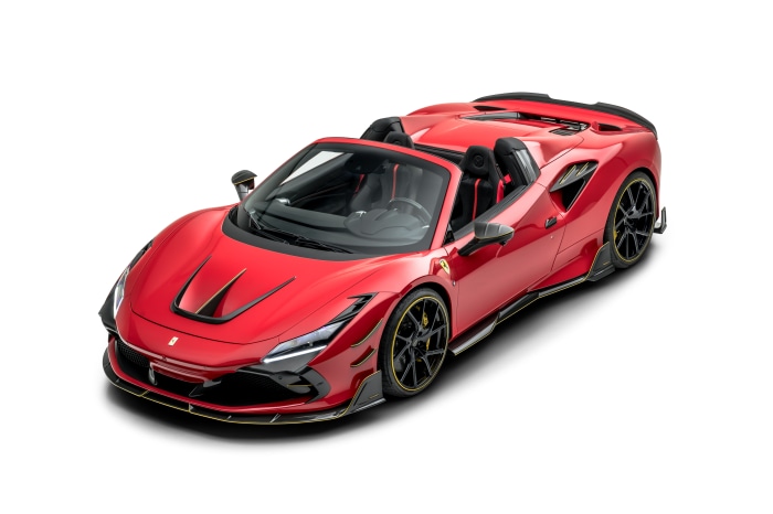 Red Ferrari F8 Spider convertible supercar