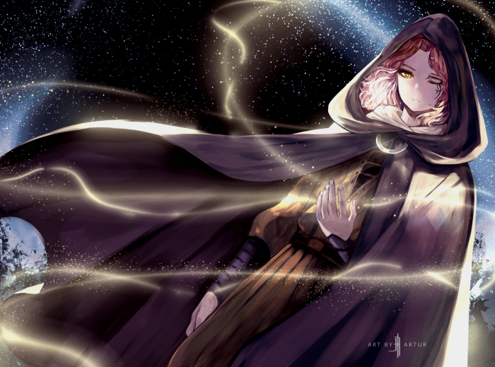 Melina from Elden Ring in space