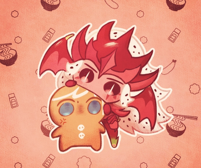 GingerBrave and Pitaya Dragon Cookie Artwork