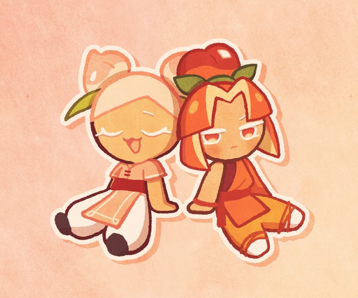 Plum Cookie and Peach Cookie from Cookie Run